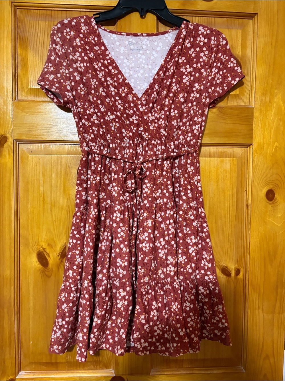 No Boundaries Rust Floral Midi Dress